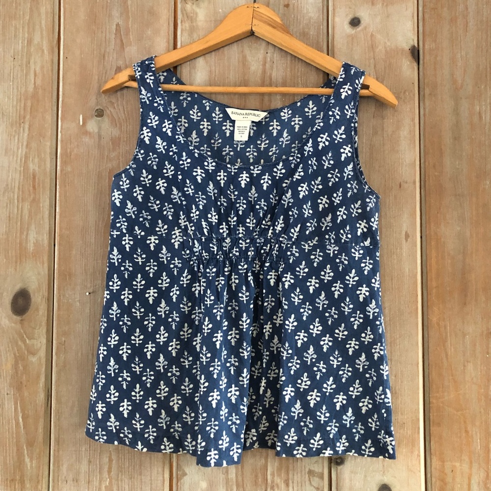 Banana Republic cotton tank batik print